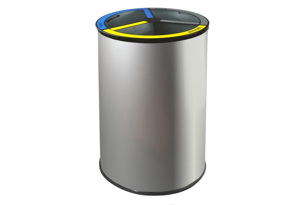 papelera de reciclaje circular para 3 residuos ♻️ PapelerasReciclaje