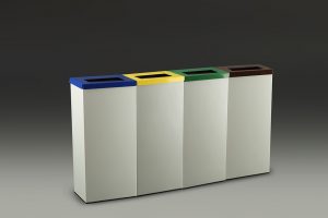 papelera-reciclaje-rectangular-lote-4 en fila