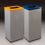 papelera reciclaje rectangular metálica