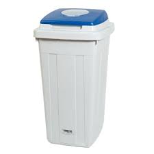 papelera reciclaje con tapa azul  litros