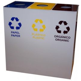 papelera reciclaje triple