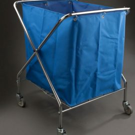 carro lavanderia plegable saco azul