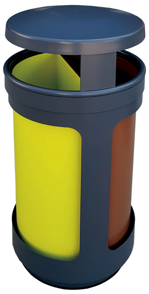 papelera de reciclaje circular para 3 residuos ♻️ PapelerasReciclaje