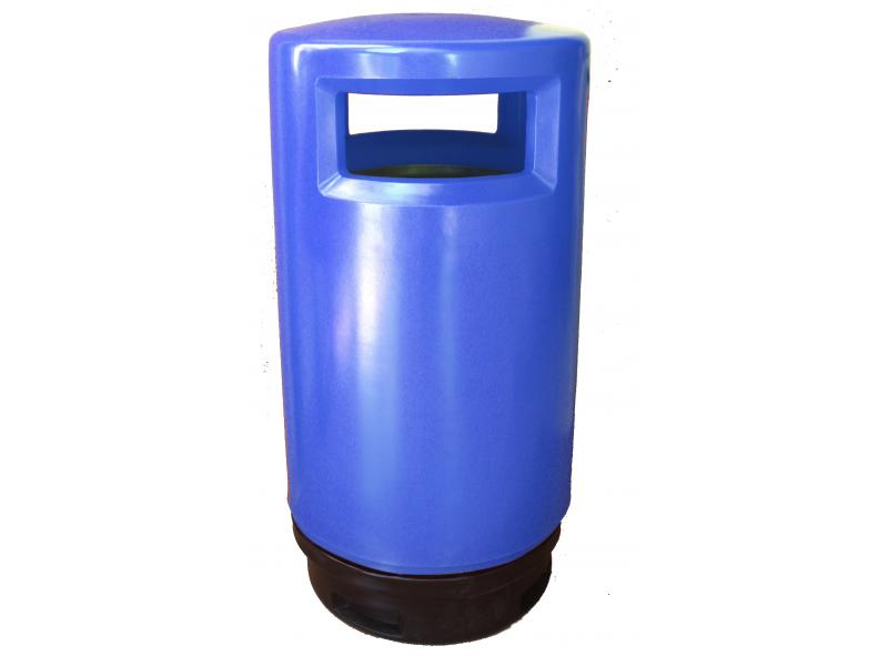 papelera reciclaje exterior polietileno azul