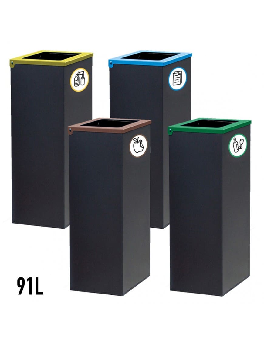 Papelera de reciclaje acero con brillo 30l (2x15l) - Orden en casa